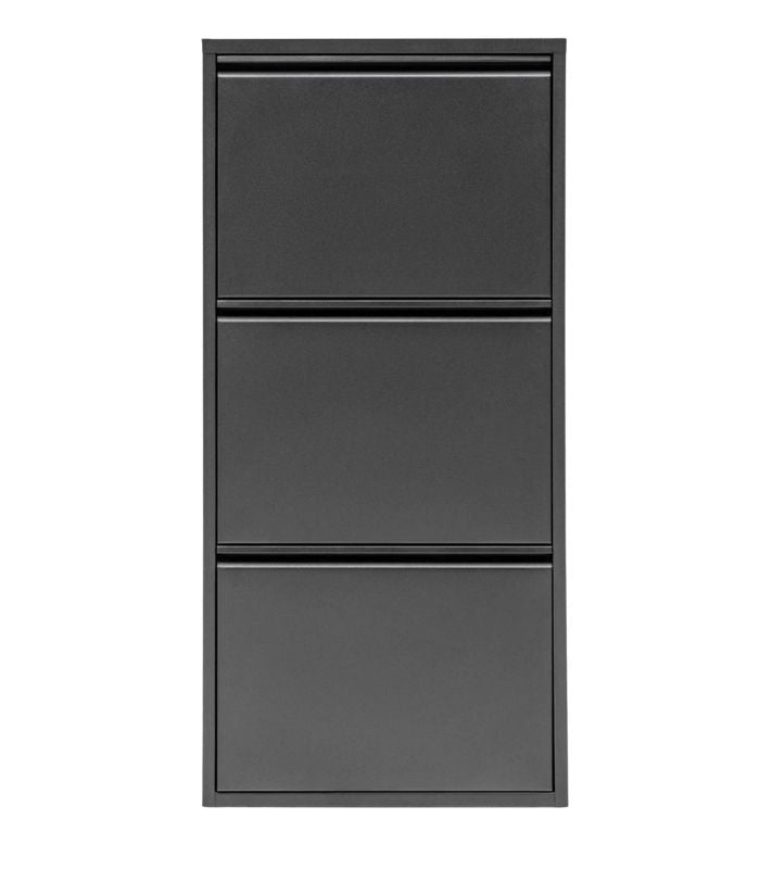 3 Kapaklı Metal Ayakkabılık Antrasit 1. Sınıf DKP Çelik