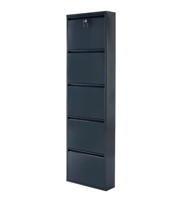 Lockable Shoe Rack 5-Piece Locking Metal Shoe Rack Anthracite 1st Class DKP Steel ...