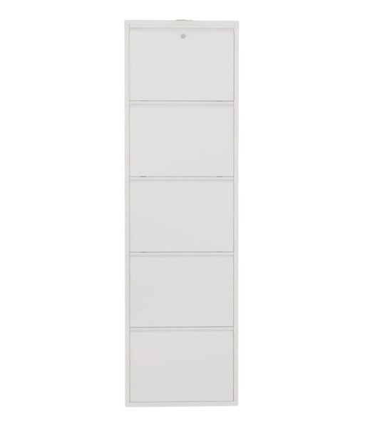 5'li Kilitli Metal Ayakkabılık Beyaz Renk 1. Sınıf DKP Çelik